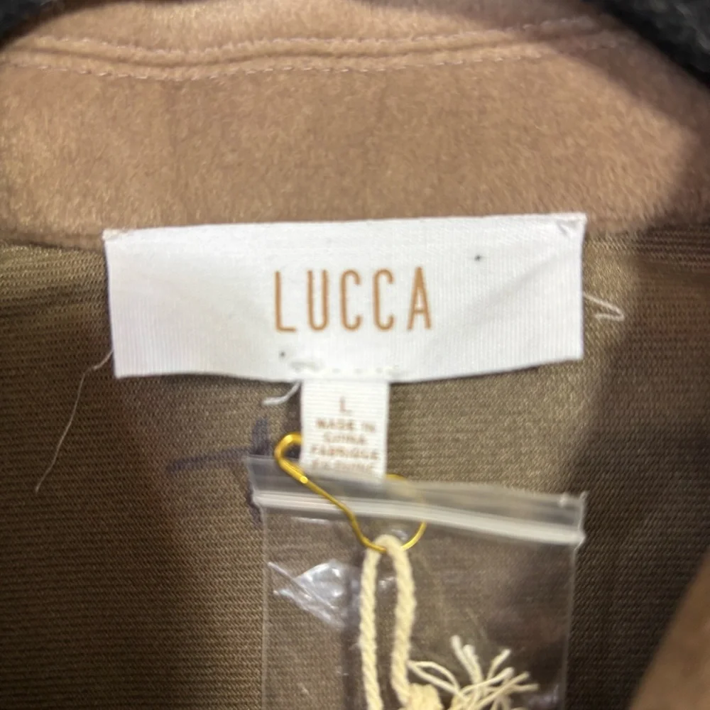 Lucca Couture Tanana Shacket Tan Size Large NWT - Picture 4 of 8